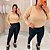 Blusa Manga Ariane Gola V Bege Plus Size - Imagem 3