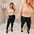 Blusa Manga Ariane Gola V Bege Plus Size - Imagem 2