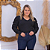 Blusa Manga Ariane Gola V Preto Plus Size - Imagem 1
