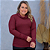 Blusa Manga Lorrana Gola Boba Vinho Plus Size - Imagem 1