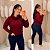 Blusa Manga Lorrana Gola Boba Vinho Plus Size - Imagem 1