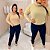 Blusa Manga Lorrana Gola Boba Bege Plus Size - Imagem 3