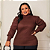 Blusa Manga Princesa Lidia Marrom Plus Size - Imagem 4