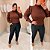 Blusa Manga Princesa Lidia Marrom Plus Size - Imagem 3