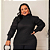 Blusa Manga Princesa Lidia Preto Plus Size - Imagem 1