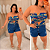 Cropped Tomara que Caia Elastex Geo Azul Laranja Plus Size - Imagem 1
