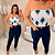 Cropped Tomara que Caia Elastex Geo Branco Azul Plus Size - Imagem 1