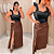 Saia Longa Corino Paola Marrom Plus Size - Imagem 2