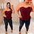 Blusa Bata Modal Ester Vinho Plus Size - Imagem 4