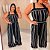 Macacão Pantalona Iria Preto Listra Plus Size - Imagem 4