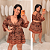 Macaquinho Pamela Manga Onça Plus Size - Imagem 1