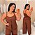Conjunto Alça Pamela Marrom Plus Size - Imagem 1