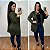 Cardigan Max Canelado Selena Verde Militar Plus Size - Imagem 1