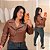 Jaqueta Corino Ana Marrom Plus Size - Imagem 1