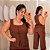 Conjunto Calça Bruna Marrom Plus Size - Imagem 1