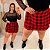 Short Saia Babi Xadrez Vermelho Plus Size - Imagem 3