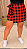 Short Saia Babi Xadrez Vermelho Plus Size - Imagem 1