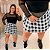 Short Saia Babi Xadrez Branco Plus Size - Imagem 3