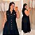 Vestido Nanda Botão Preto Plus Size - Imagem 1