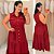 Vestido Nanda Botão Vinho Plus Size - Imagem 1