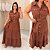 Vestido Nanda Botão Marrom Plus Size - Imagem 4