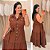 Vestido Nanda Botão Marrom Plus Size - Imagem 1