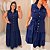 Vestido Nanda Botão Azul Marinho Plus Size - Imagem 4