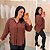 Camisa Manga Mullet Marrom Plus Size - Imagem 1