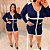 Vestido Modal Bia Botão Azul Marinho Plus Size - Imagem 4