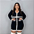 Vestido Modal Bia Botão Preto Plus Size - Imagem 1