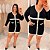 Vestido Modal Bia Botão Preto Plus Size - Imagem 3
