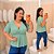 Blusa Canelada Thais Verde Menta Plus Size - Imagem 1