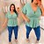 Blusa Canelada Thais Verde Menta Plus Size - Imagem 4