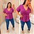 Blusa Canelada Thais Fúcsia Plus Size - Imagem 4