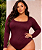 Body Manga Suplex Gisela Vinho Plus Size - Imagem 1