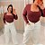 Body Manga Suplex Gisela Vinho Plus Size - Imagem 4