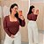 Body Manga Suplex Gisela Vinho Plus Size - Imagem 1