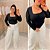 Body Manga Suplex Gisela Preto Plus Size - Imagem 4