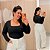 Body Manga Suplex Gisela Preto Plus Size - Imagem 1