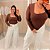 Body Manga Suplex Gisela Marrom Plus Size - Imagem 4