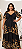 Vestido Zoe Flores Preto Plus Size - Imagem 1
