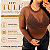 Body Tule Manga Marrom Plus Size - Imagem 2