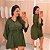 Chemise Mullet 3/4 Tainara Verde Militar Plus Size - Imagem 1