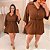Chemise Mullet 3/4 Tainara Marrom Plus Size - Imagem 4