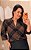 Blusa Manga Botão Sabrina Marrom Xadrez Plus Size - Imagem 1