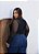 Blusa Tule Manga Longa Preta Plus Size - Imagem 3