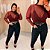 Blusa Tule Manga Longa Vinho Plus Size - Imagem 2