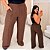 Calça Pantalona Duna Marrom Plus Size - Imagem 1