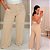 Calça Pantalona Duna Bege Plus Size - Imagem 1