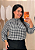 Blusa Manga Reina Branca Xadrez Plus Size - Imagem 1